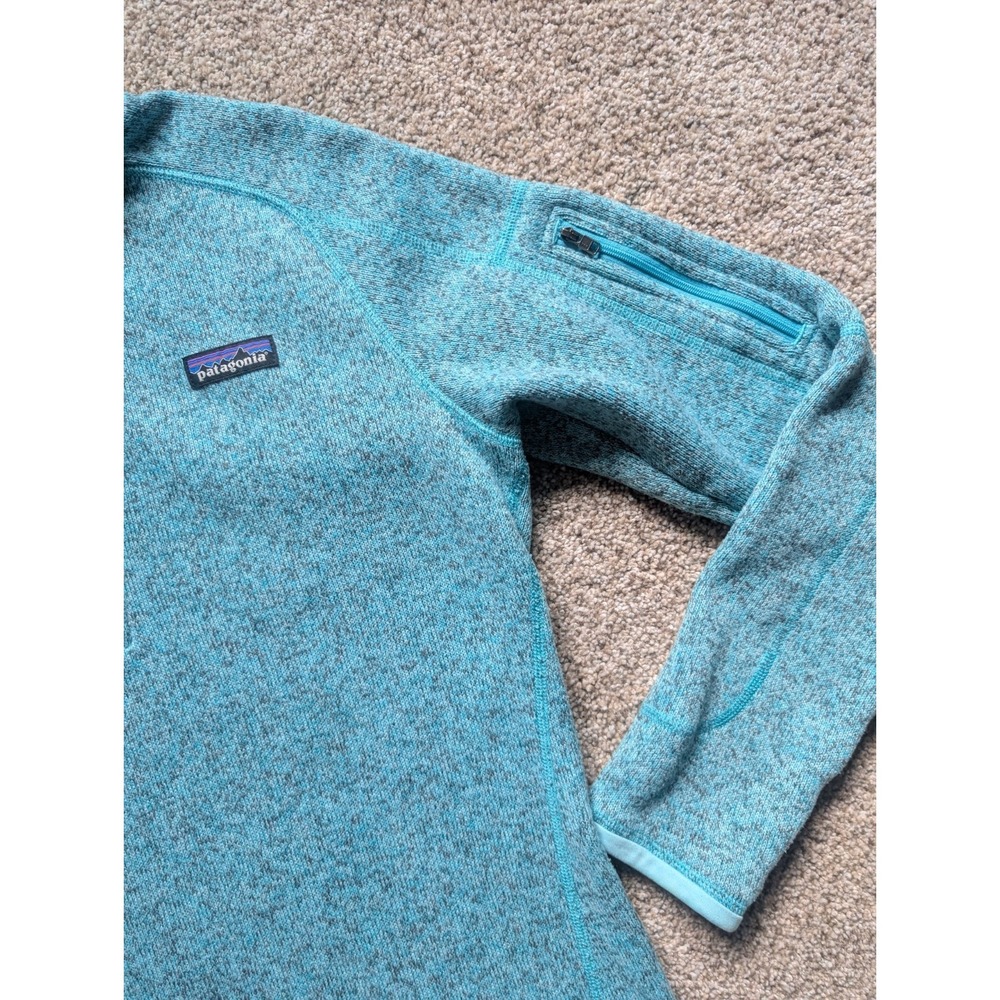 Patagonia Womens M Better Sweater Pullover 1/4 Zip Blue Teal Long Sleeve Outdoor - Picture 3 of 10